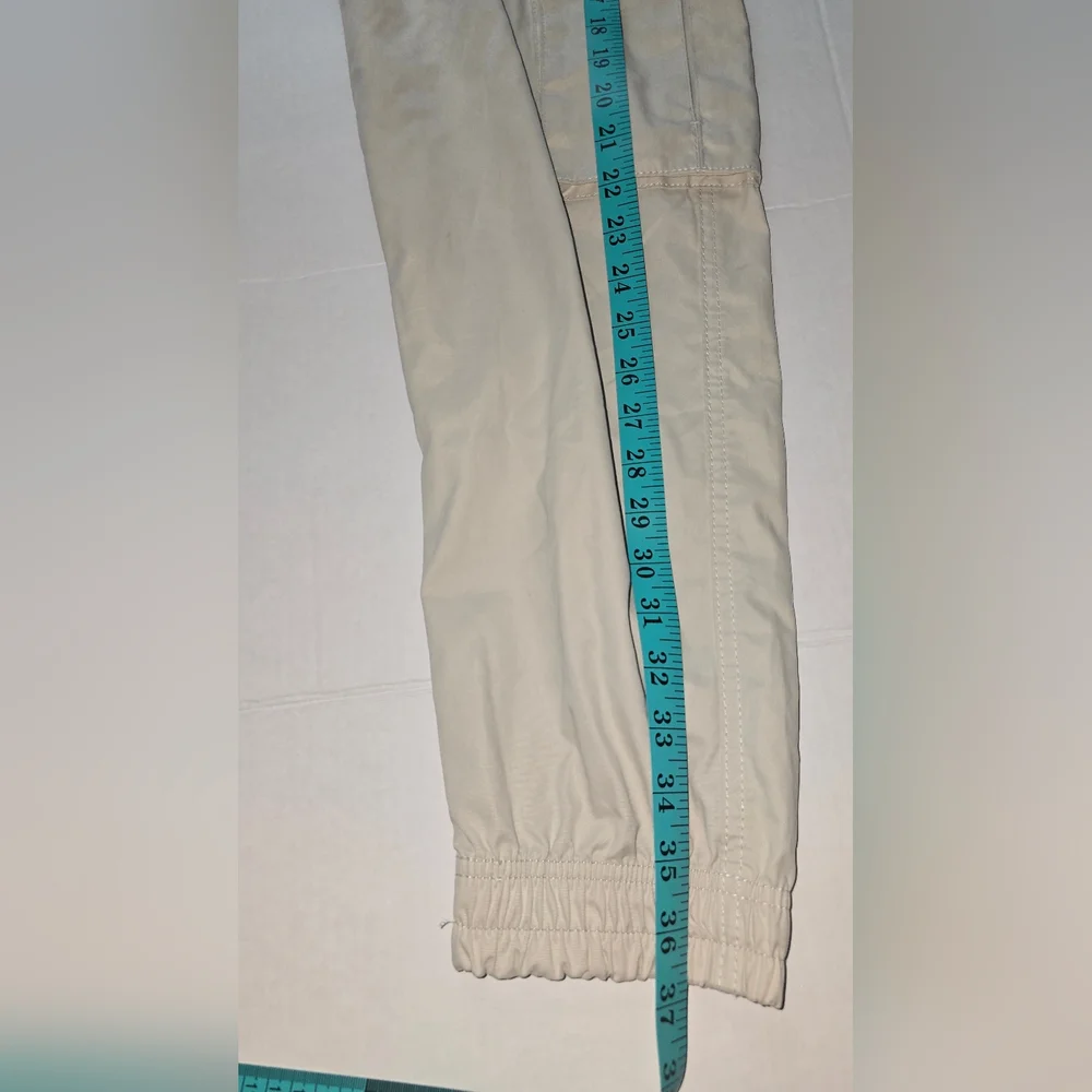 Zara High Waisted Beige Cargo Joggers Pants - Picture 7 of 7